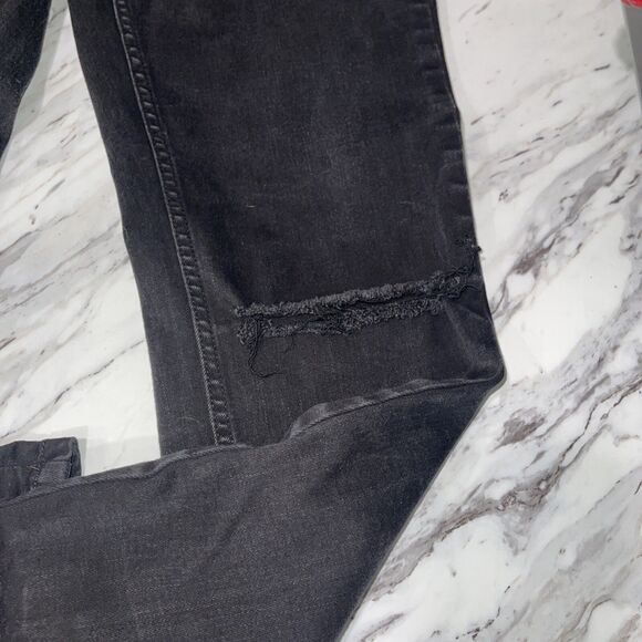 Calvin Klein ankle skinny size 12 distressed black jeans - Picture 4 of 8